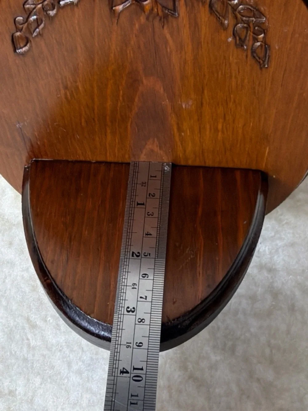 Vintage Wooden Oval Wall Shelf in Brown Decorative Home Wall Decor